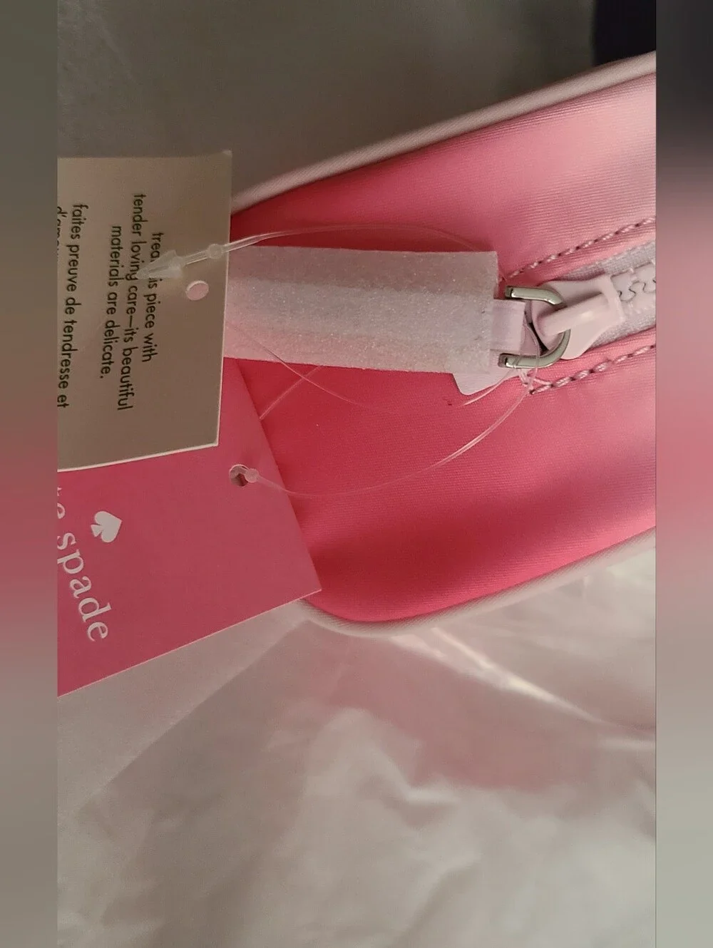 Kate Spade Pink & White Dome Shaped Ombre Make-up Bag. *Authentic
